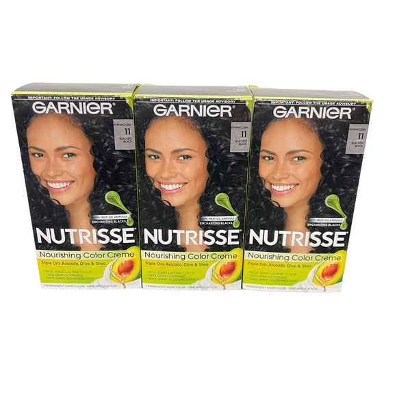 Garnier Nutrisse Nourishing Hair Color Creme 11 Blackest Black - Picture 1 of 7